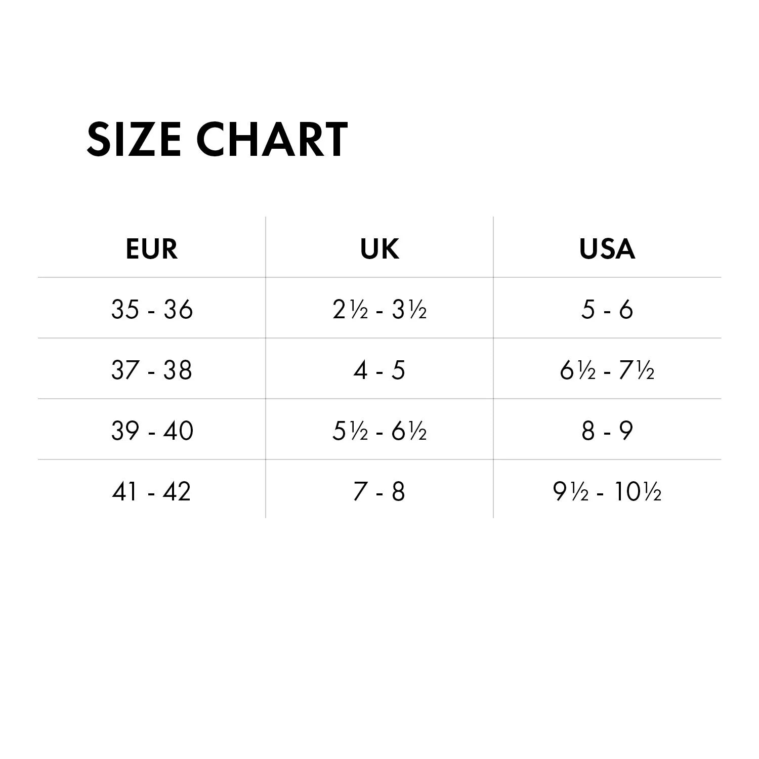 Product size guide