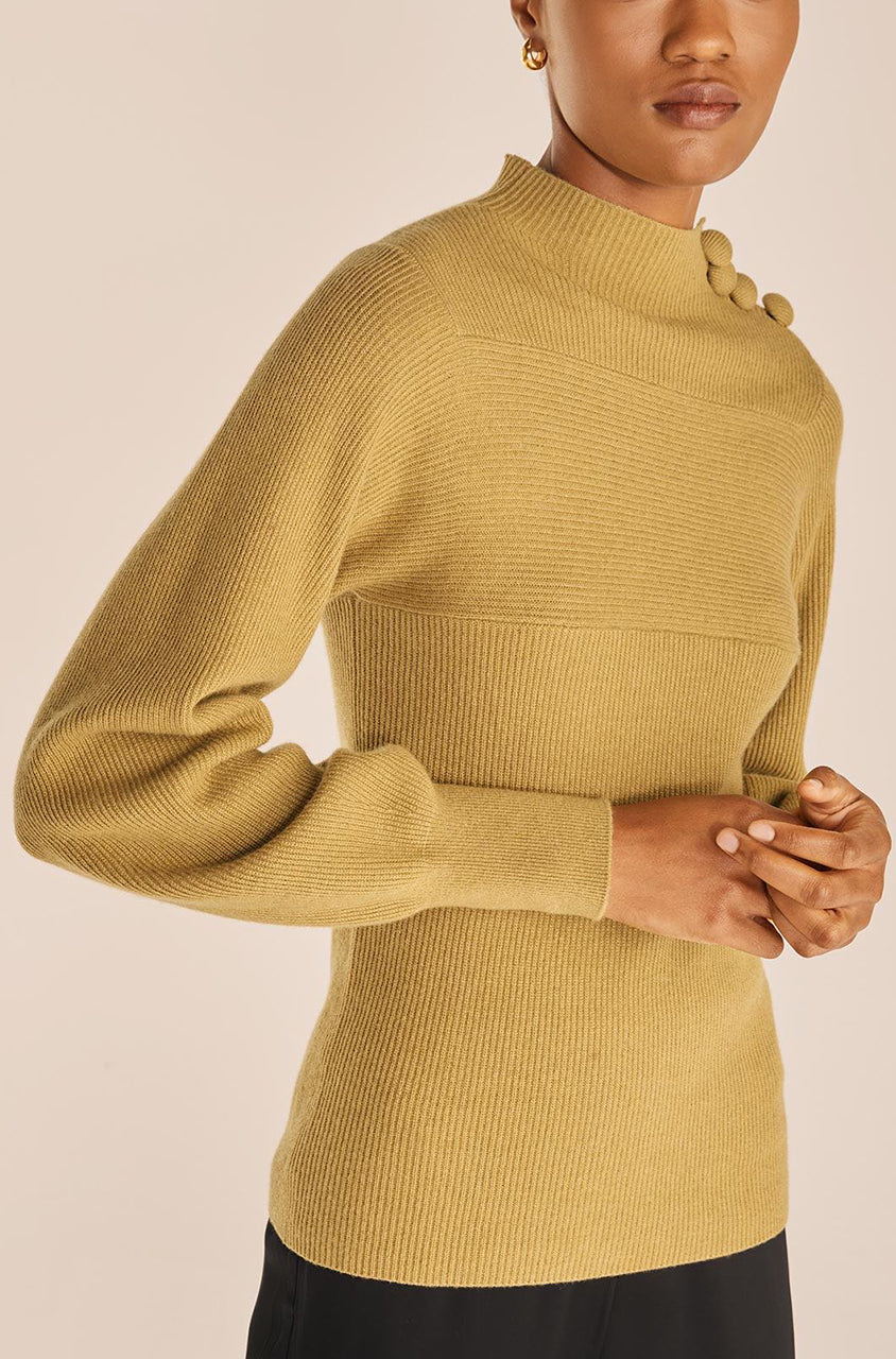Rib Mock Neck | Olive
