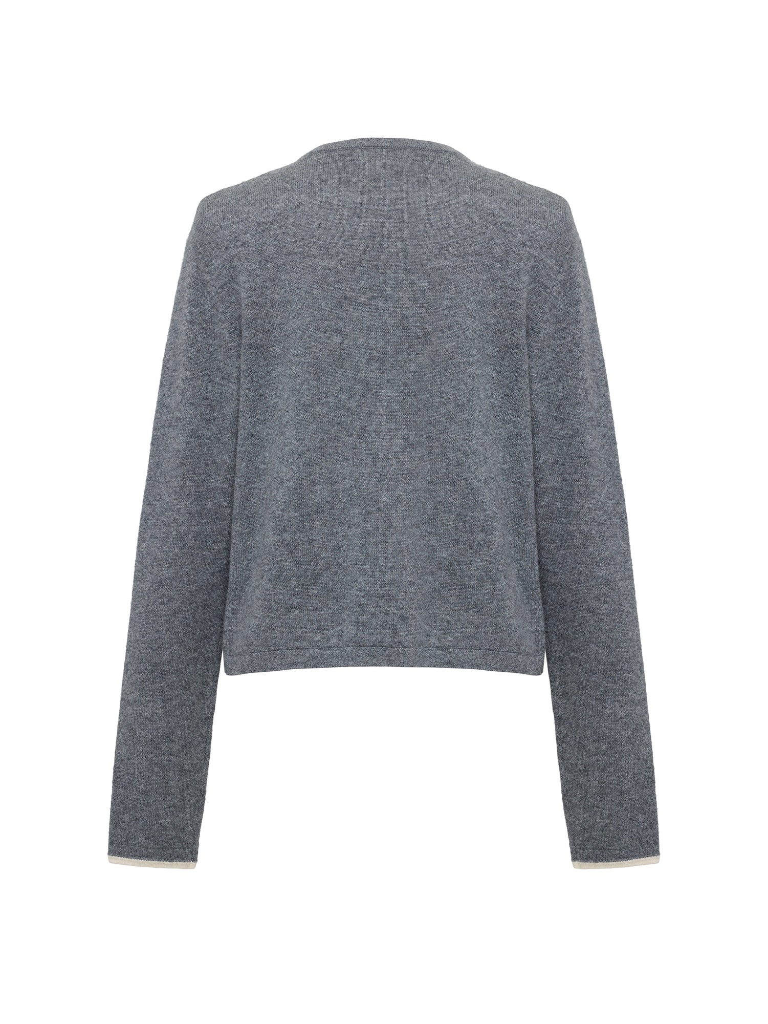 Layered Collar Soft Wool Cashmere Old Money Style Sweater | Grey