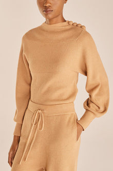 Rib Mock Neck | Honey