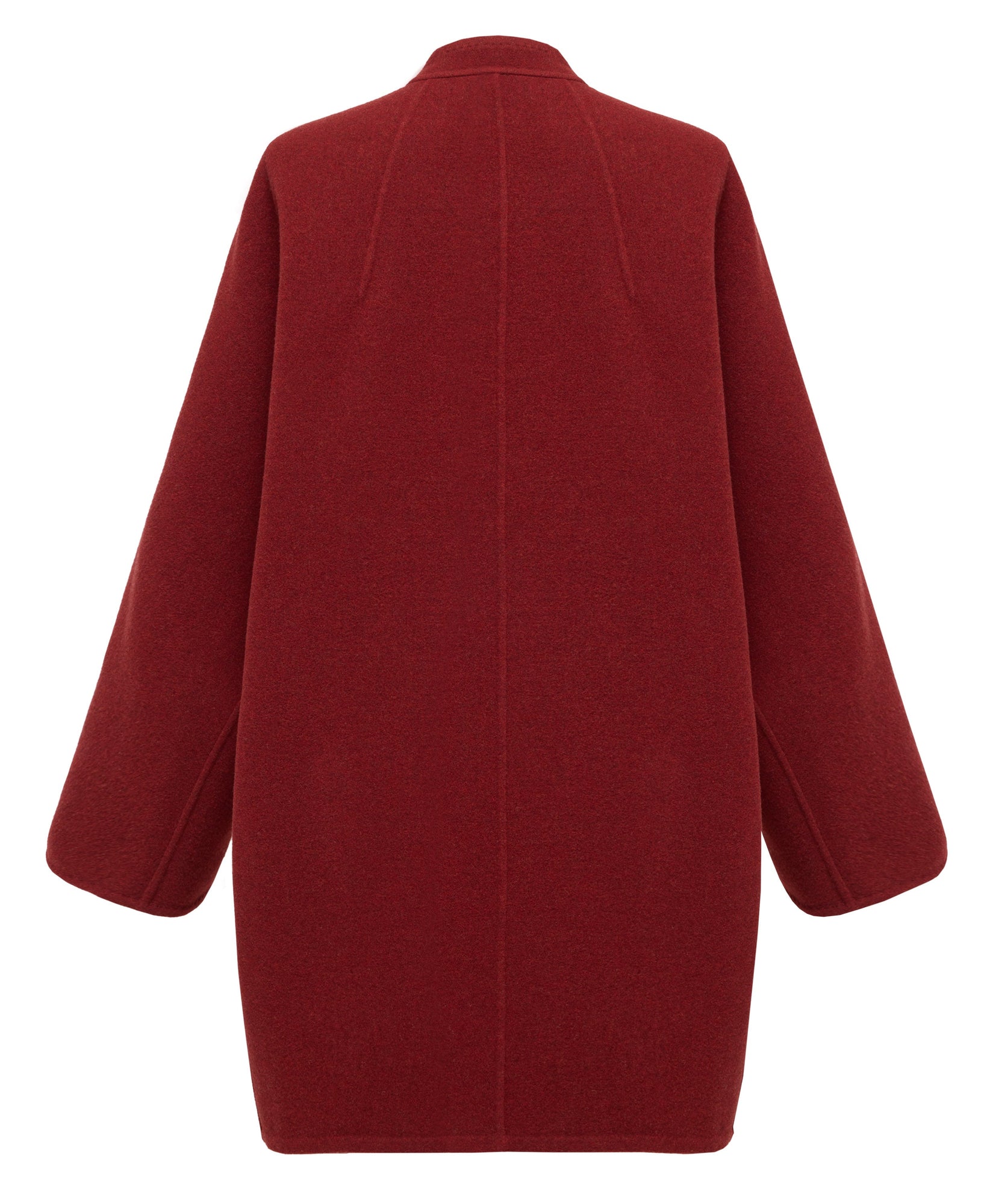 Wool-Blend Long Cardigan | Deep Red