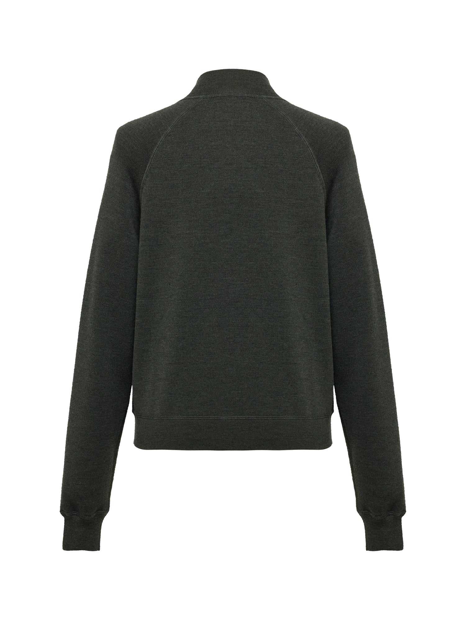 Worsted Wool Raglan Sleeve Straight Jacket | Green