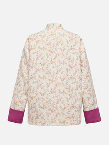 Floral-Print Quilted Jacket | Beige