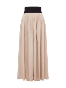 High-Waist Relaxed-Fit Skirt Pants | Khaki