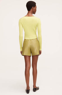 Vegan Leather Belted Short | Manzanilla