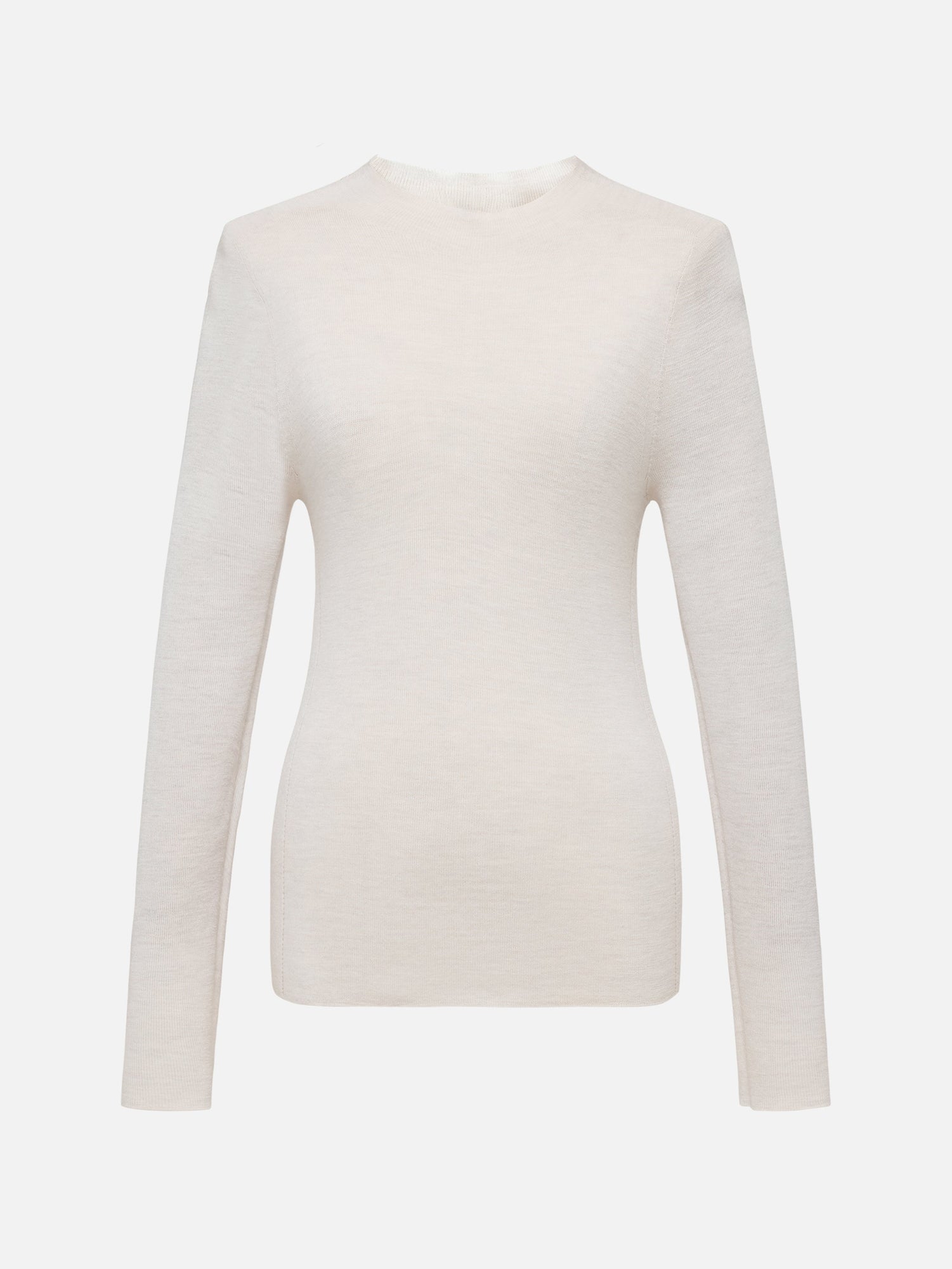 Wool Knit Top Sweater | White
