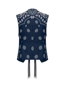 Denim Vest | Navy/White
