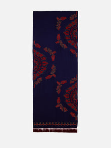 Imported Embroidered Beaded Scarf Shawl | Navy