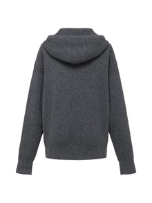 Metallic Thread Cashmere Hoodie | Grey