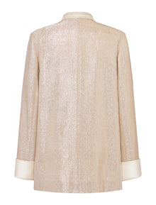 Champagne Metallic Open-Front Jacket | Golden