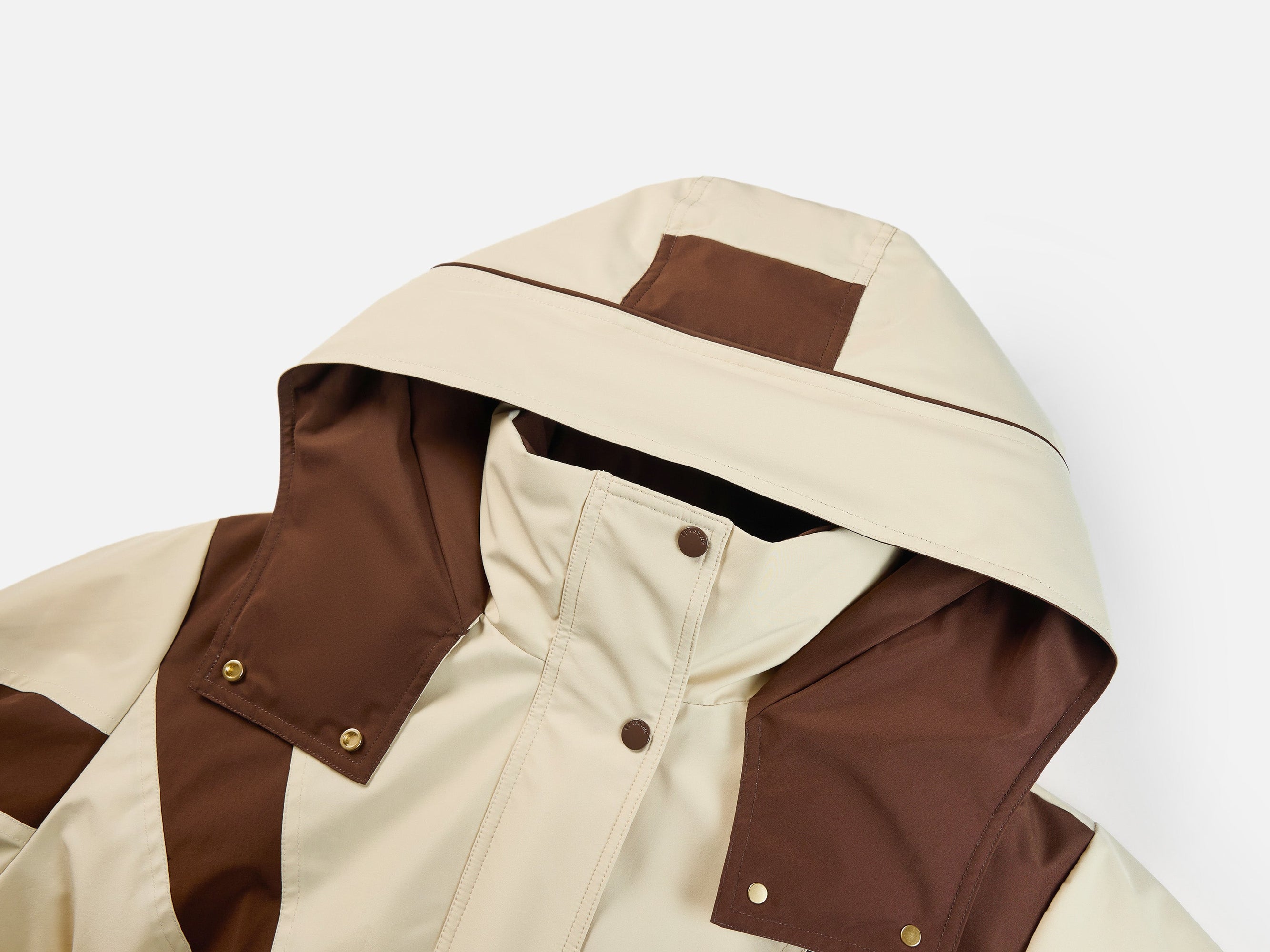 Contrast Trim Coat | Beige