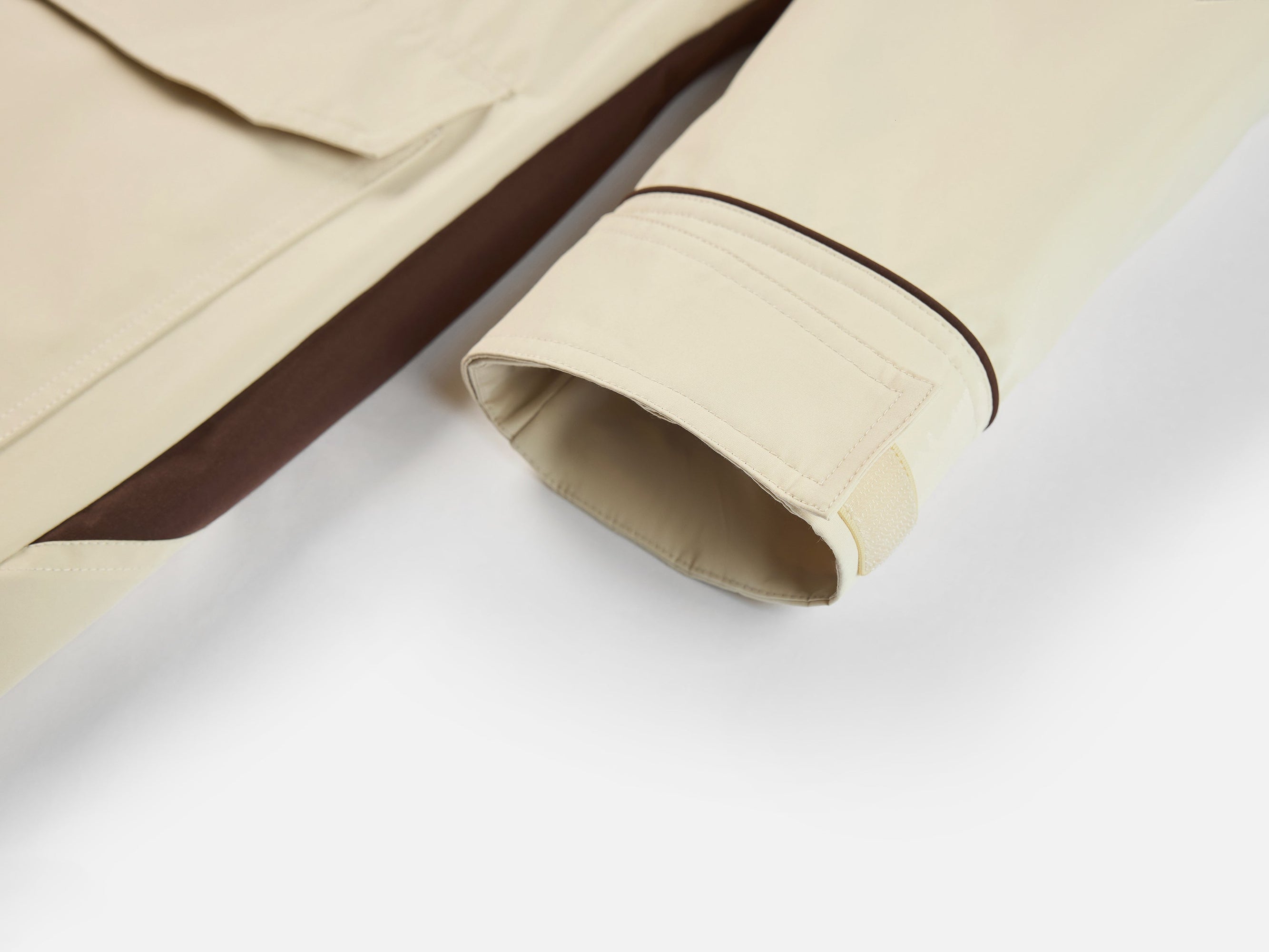 Contrast Trim Coat | Beige