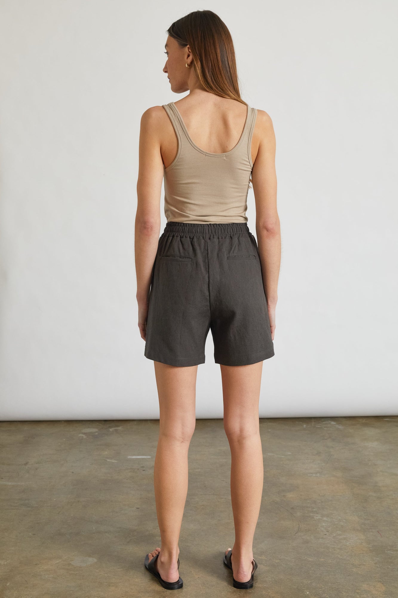 High Waisted Linen Shorts - Almina Concept