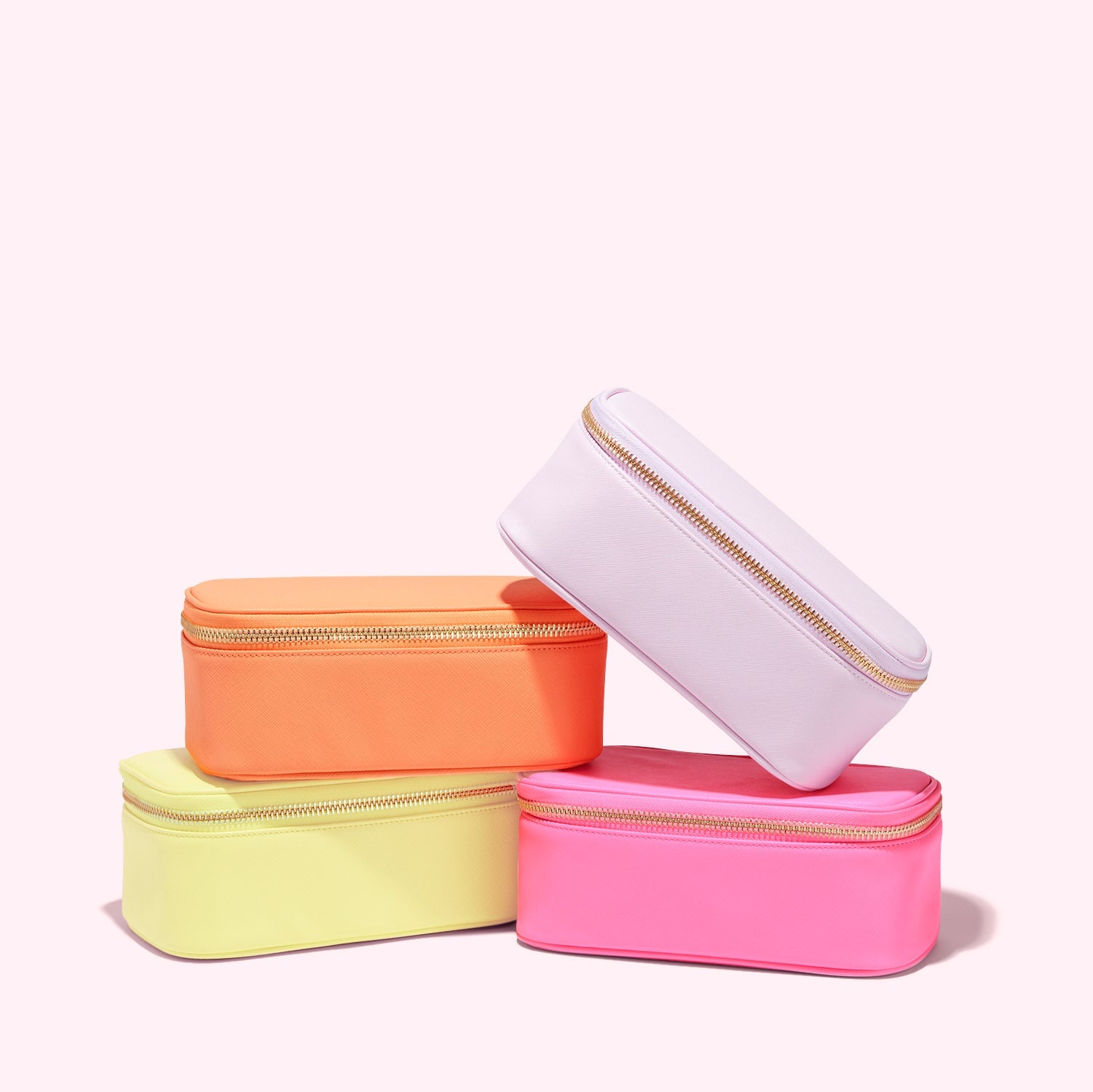 Textured Open Top Mirror Pouch | Cotton Candy