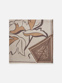 Printed Cashmere Scarf | Beige/Taupe