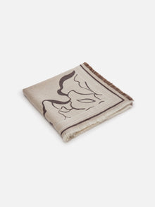 Printed Cashmere Scarf | Beige/Taupe