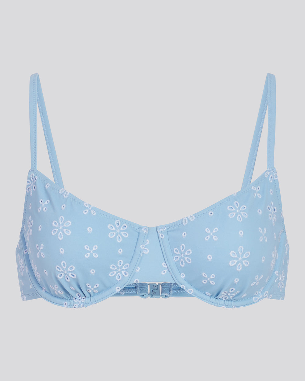 The Daphne Eyelet Bikini Top - Solid & Striped