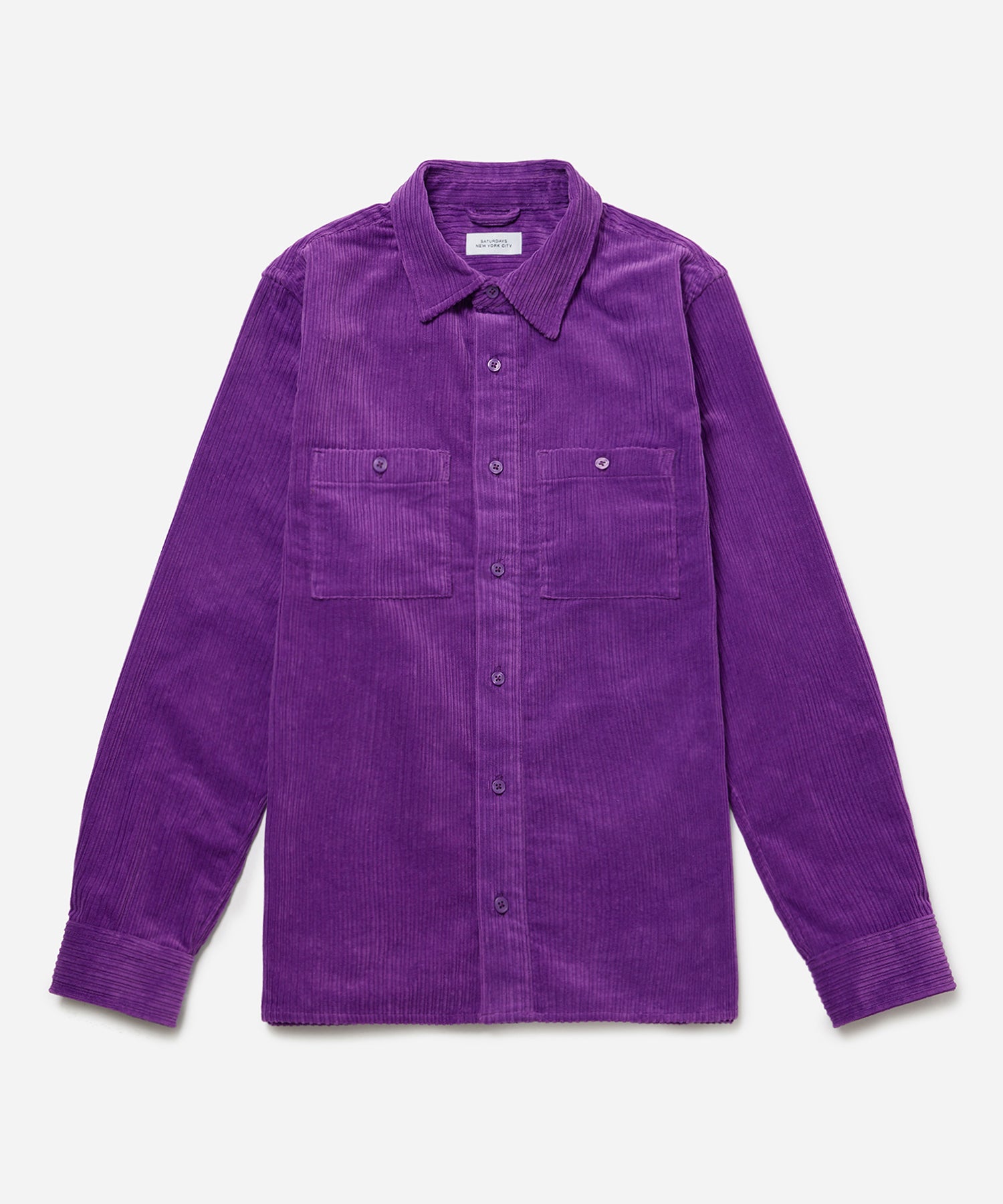 Purple Magic | Nolan Wide Wale Cord Long Sleeve Shirt | Saturdays NYC