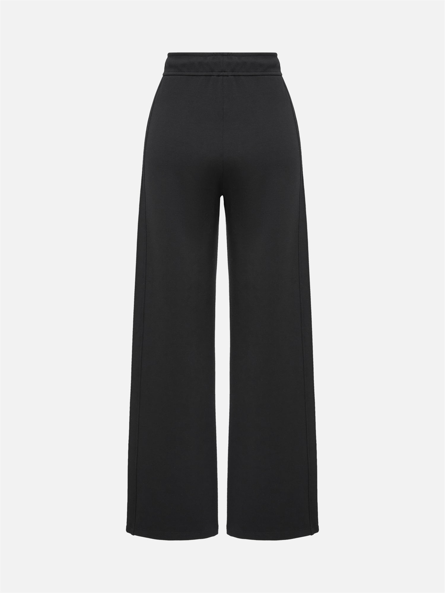 Wool Air Layer Straight-Leg Knit Pants | Black