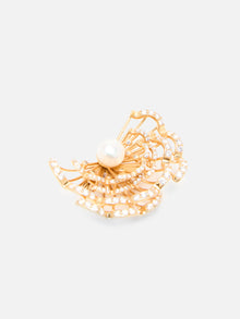 Peony Pearl Brooch | Copper/Zircon/Fresh Water Pearls