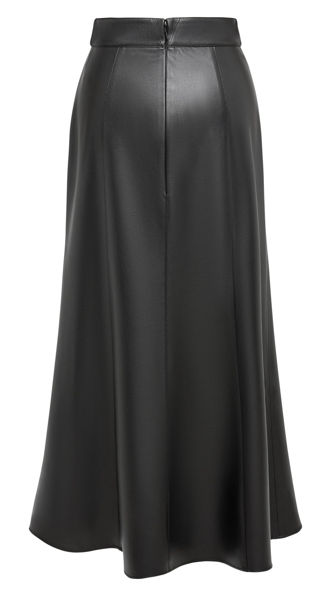 High-Waisted Leather Skirt | Black