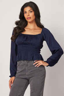 Smocked Bodice Top | Midnight Royal