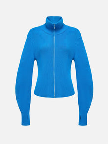 Gemstone Wool-Cashmere Oversized Lapel Cardigan | Blue