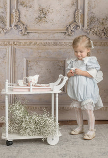 Charlotte Baby Blue Linen Romper - Petite Maison Kids