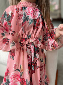 Flora Pink Flower Print Dress | Pink