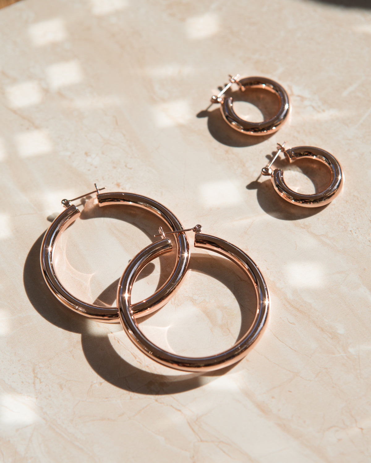 Amalfi Tube Hoops - Rose Gold | Rose Gold