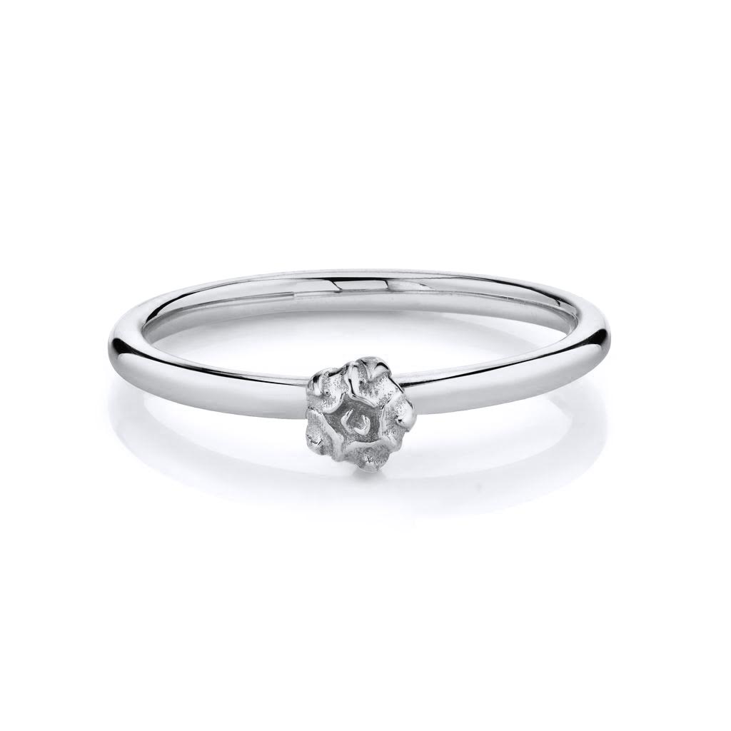 Women | Mini Breath Flower Ring | 14k White Gold