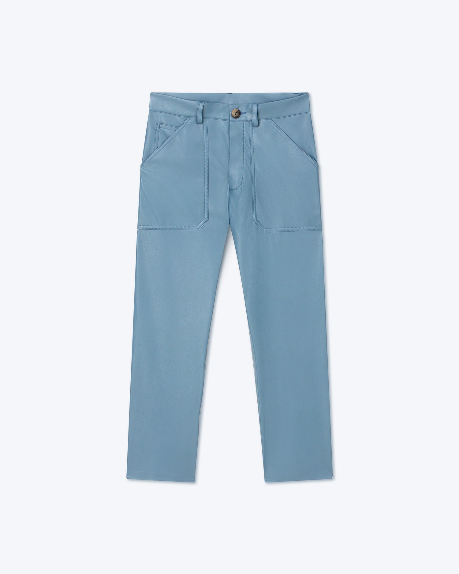 Mens | Jasper Okobor Alt-Leather Workwear Trousers | Storm Blue