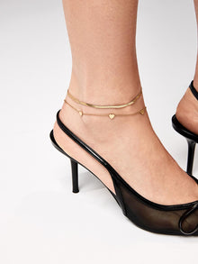 14K Gold Plated Stainless Steel Station Anklet Hearts Love Chain Anklets For Women Ana Luisa Wylie