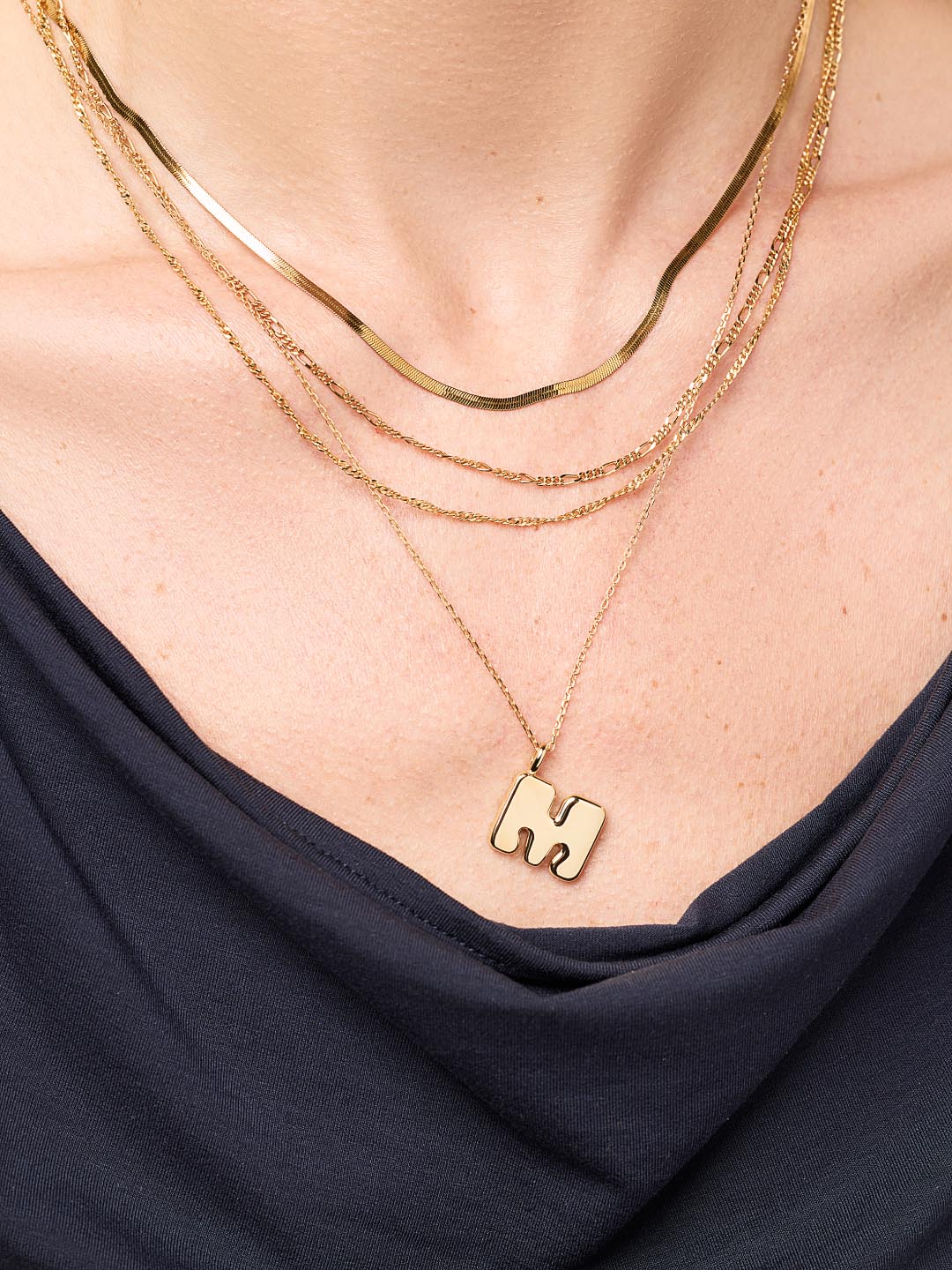 14K Gold Plated Sterling Silver Initial Pendant Necklaces For Women Ana Luisa Bubble Letter Necklace