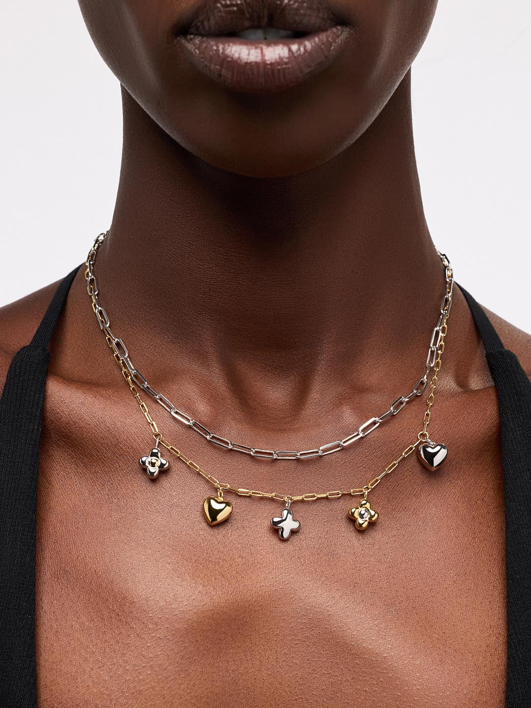 Azura Charm Necklace | 14K Gold on Brass/Rhodium on Brass