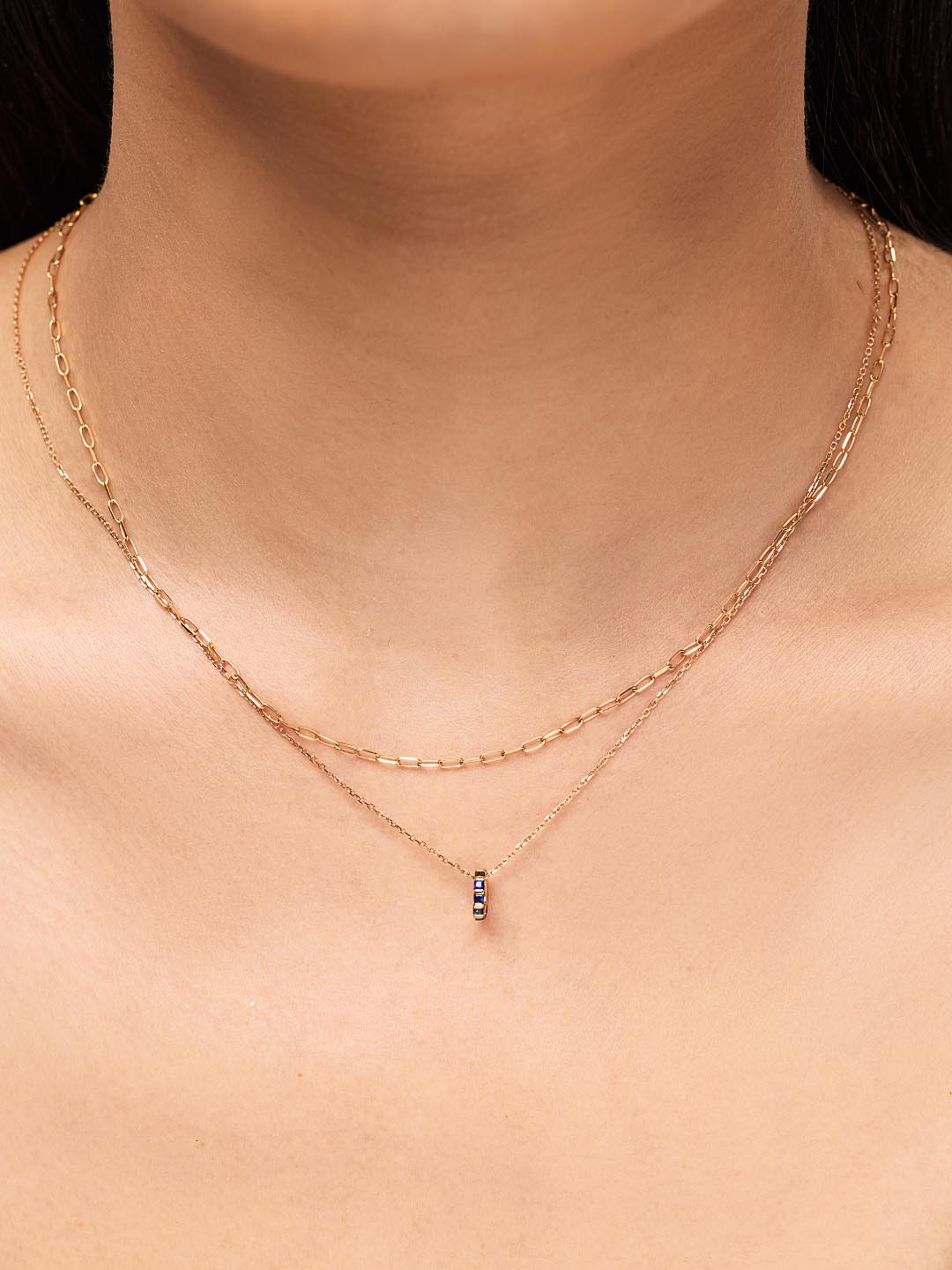 Blue Sapphire Zeno Charm | 10K Solid Gold | Blue Sapphire