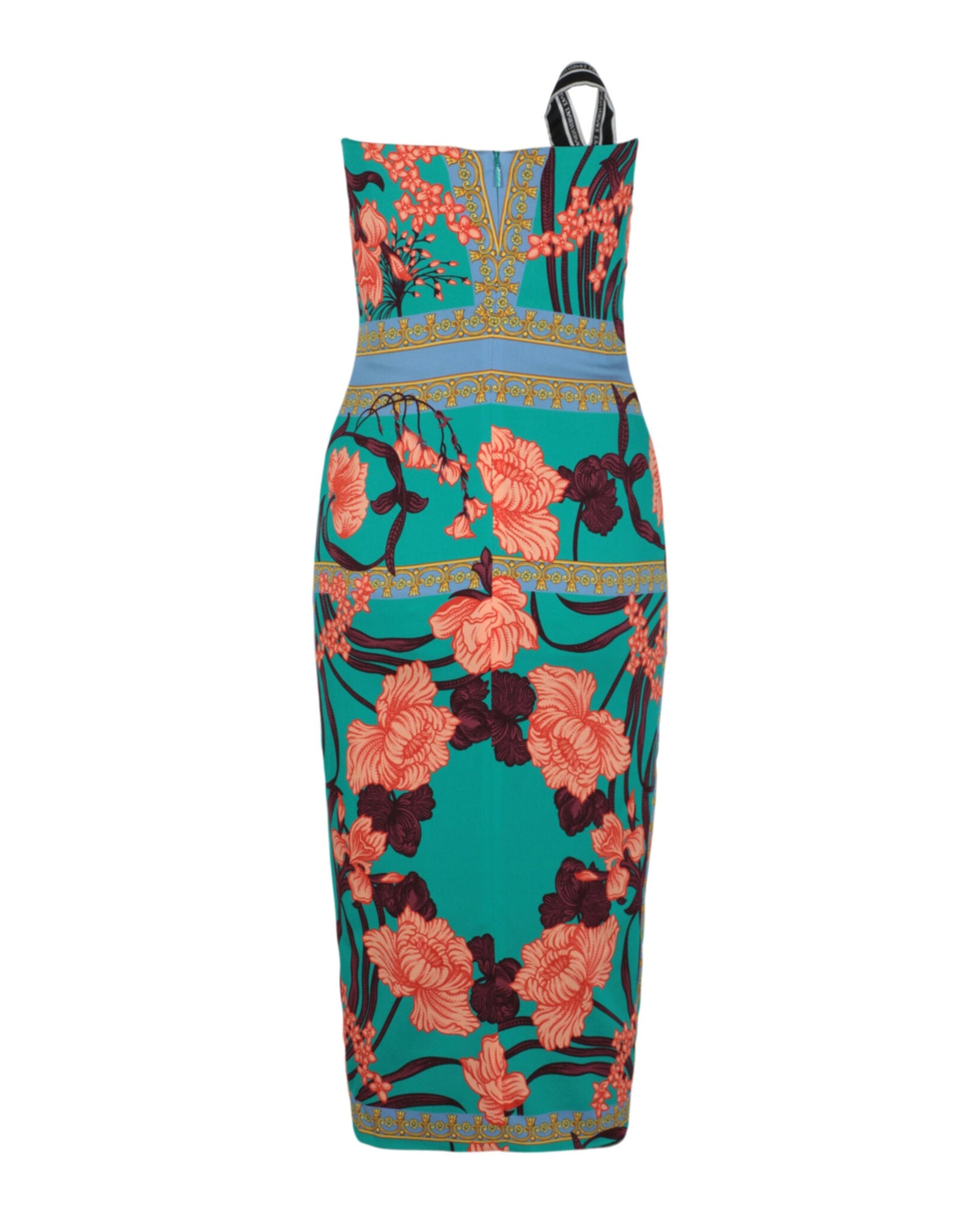 Versace | Strapless Floral Cocktail Dress