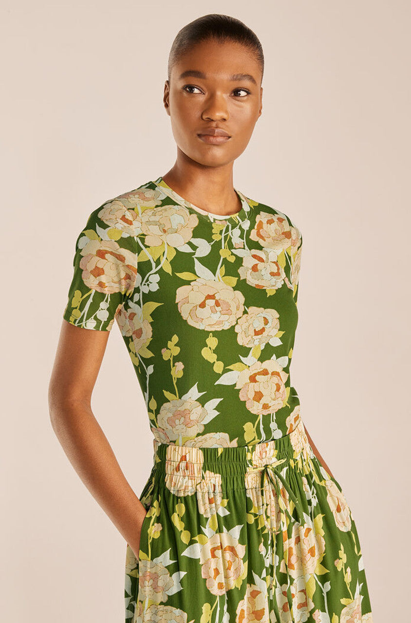 Wild Peony Mesh Tee | Wild Peony Green Combo