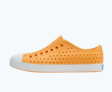 Side view of a Native Shoes Adults Jefferson | Papaya Orange/ Shell White Footwear