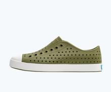 Side view of a Native Shoes Adults Jefferson | Iguana Green/ Tuff Green Footwear