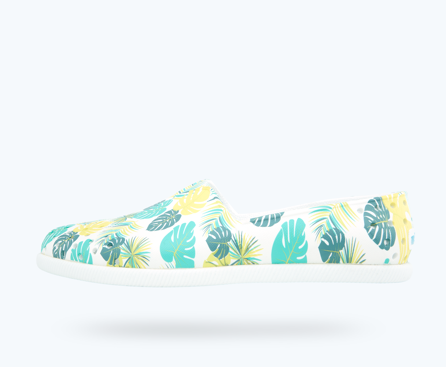 Side view of a Native Shoes Adults Verona Print | Shell White/ Shell White/ Pickle Foliage Footwear