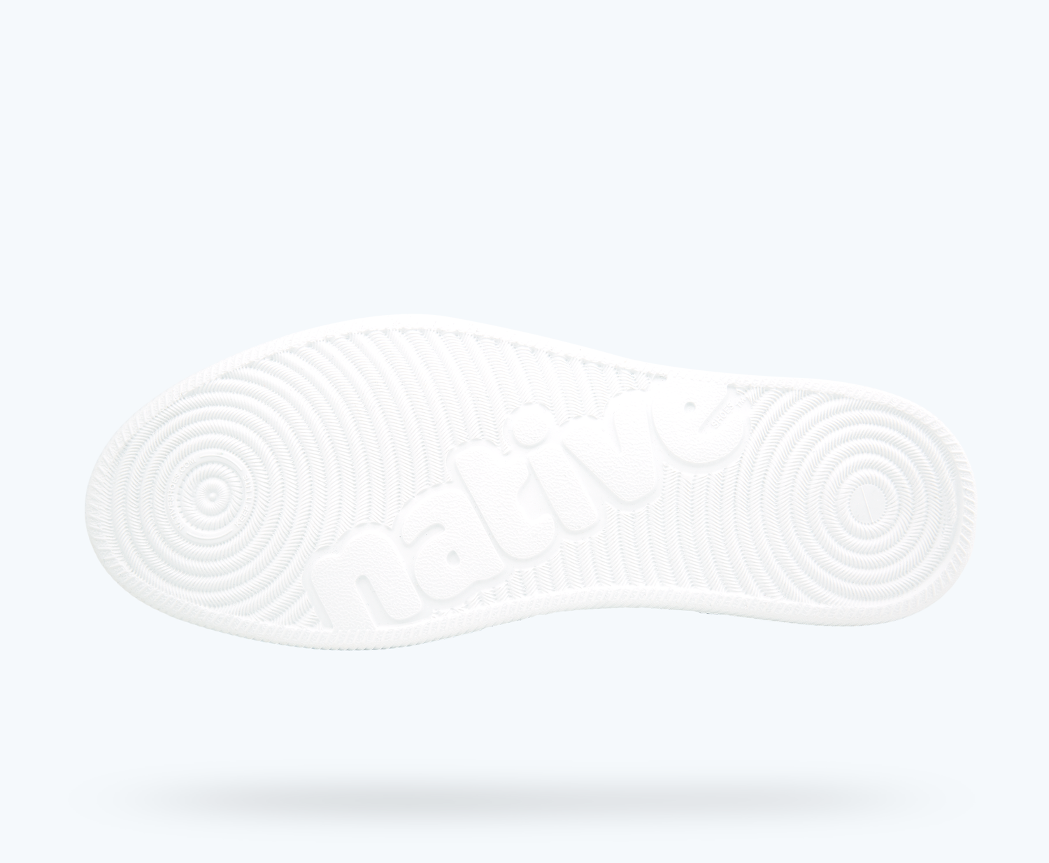 Bottom view of a Native Shoes Verona Print | Shell White/ Shell White/ Pickle Foliage Footwear