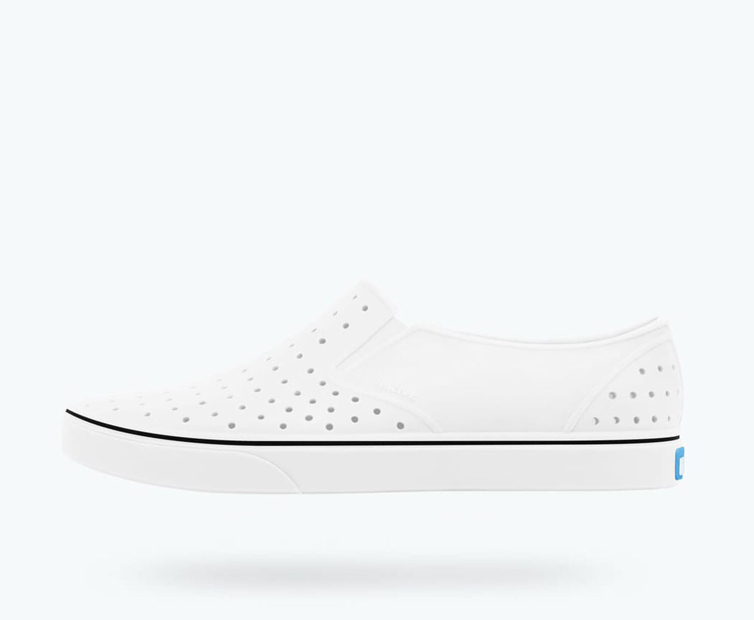 Side view of a Native Shoes Adults Miles | Shell White/ Shell White Footwear