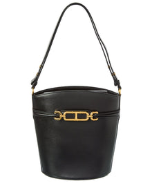 Tom Ford | Womens | Logo Medium Leather Bucket Bag | Black