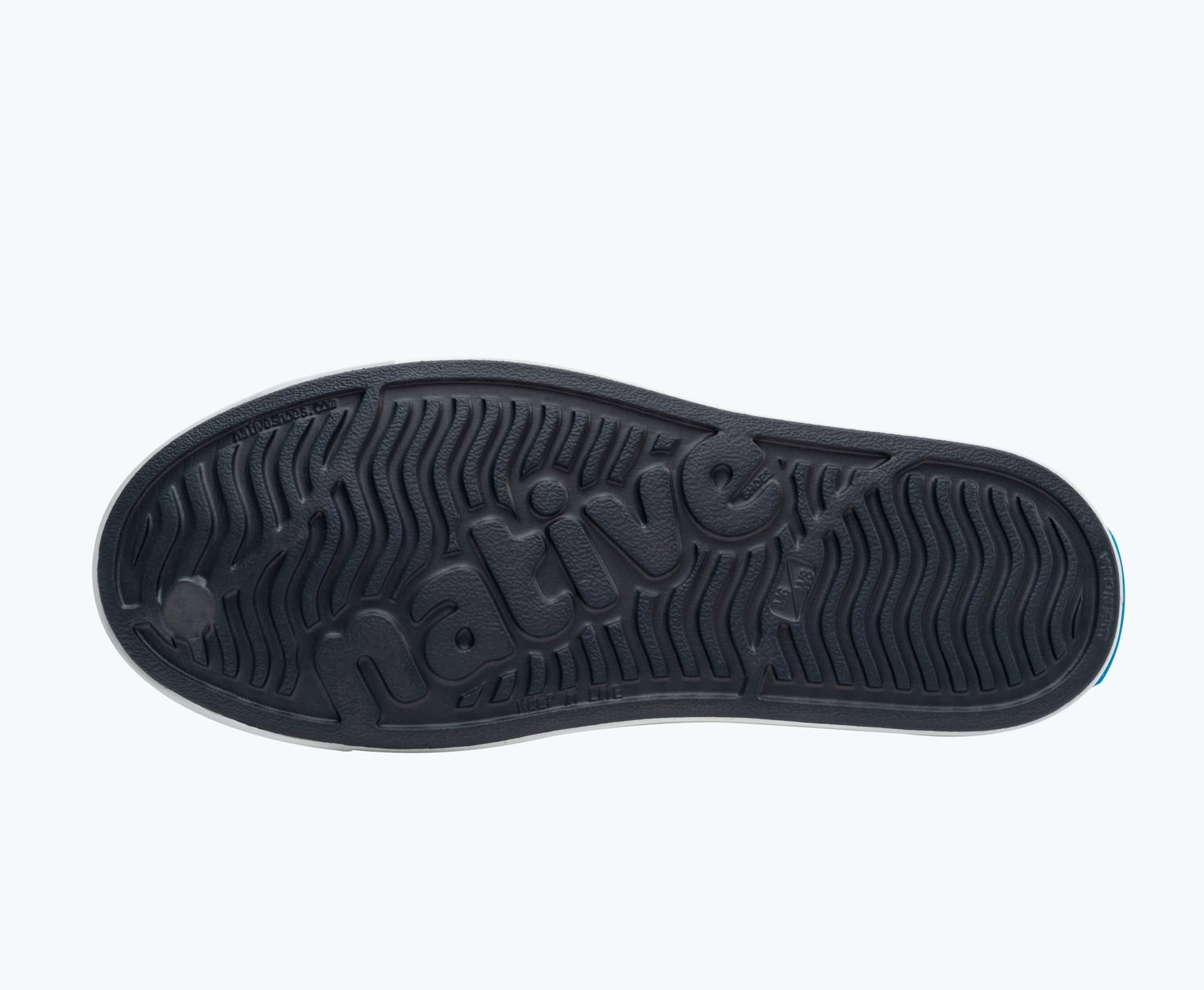 Bottom view of a Native Shoes Jefferson Print | Dublin Grey/ Shell White/ Pigeon Eucamo Footwear