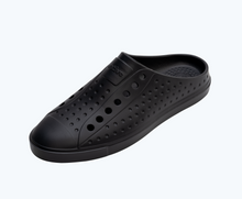 Angled view of a Native Shoes Jefferson Clog | Jiffy Black/ Jiffy Black Footwear