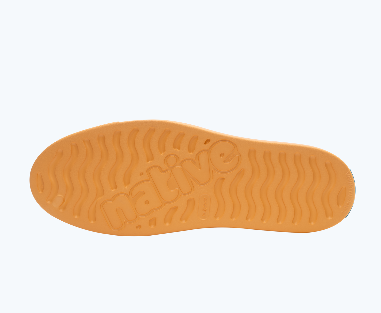 Bottom view of a Native Shoes Jefferson Clog | Papaya Orange Footwear