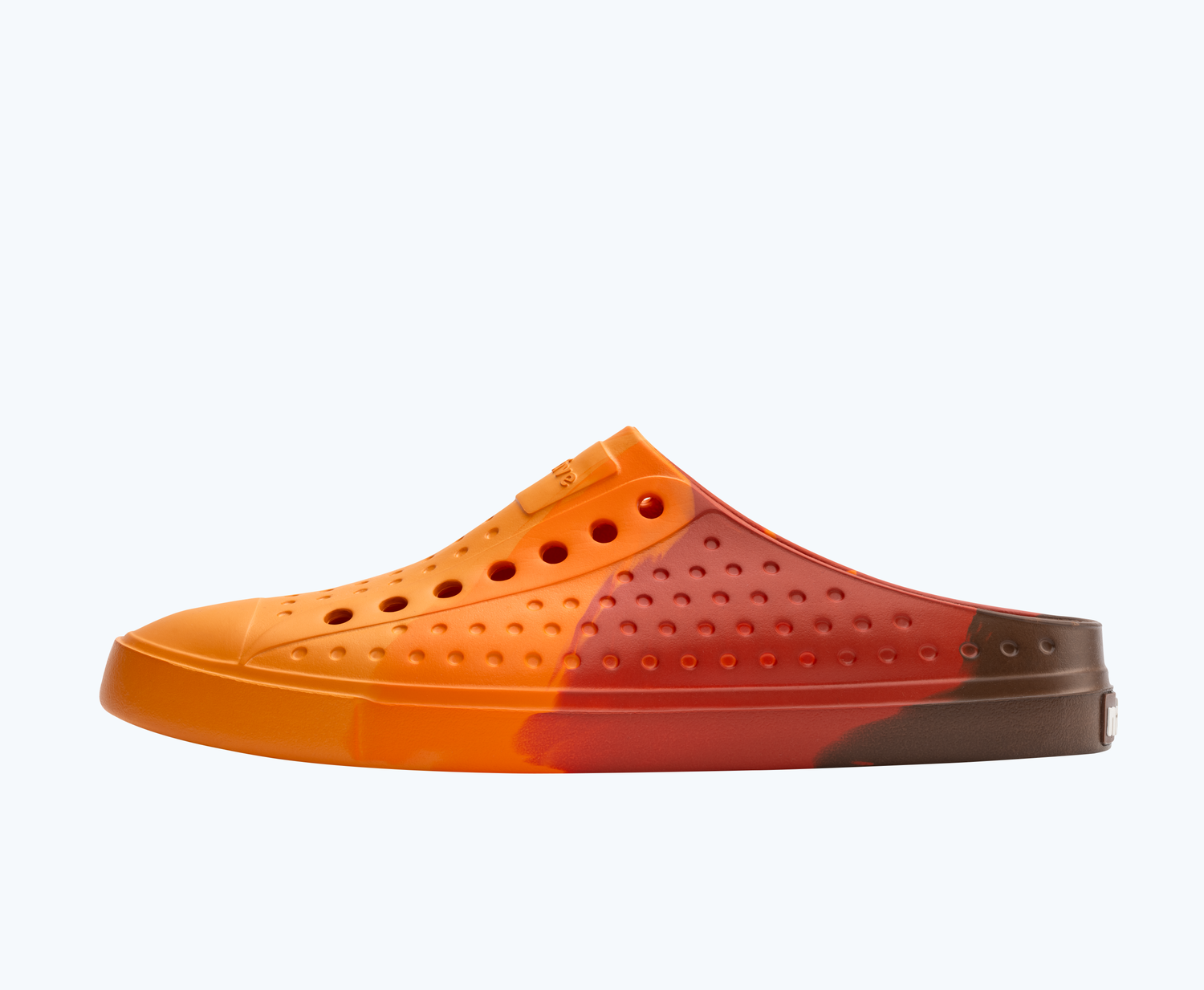 Side view of a Native Shoes Adults Jefferson Clog Marble | Sunset Roasted Marble Footwear