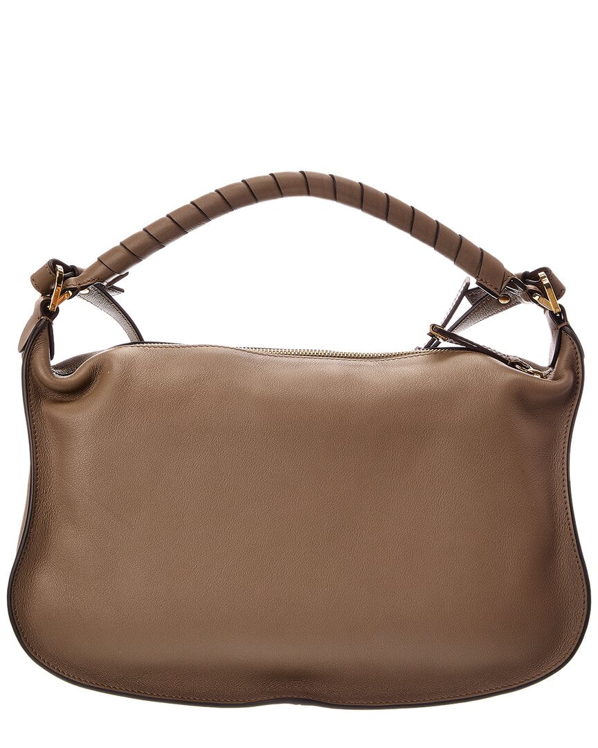 Chloe | Womens | Marcie Small Leather Shoulder Bag | Grey