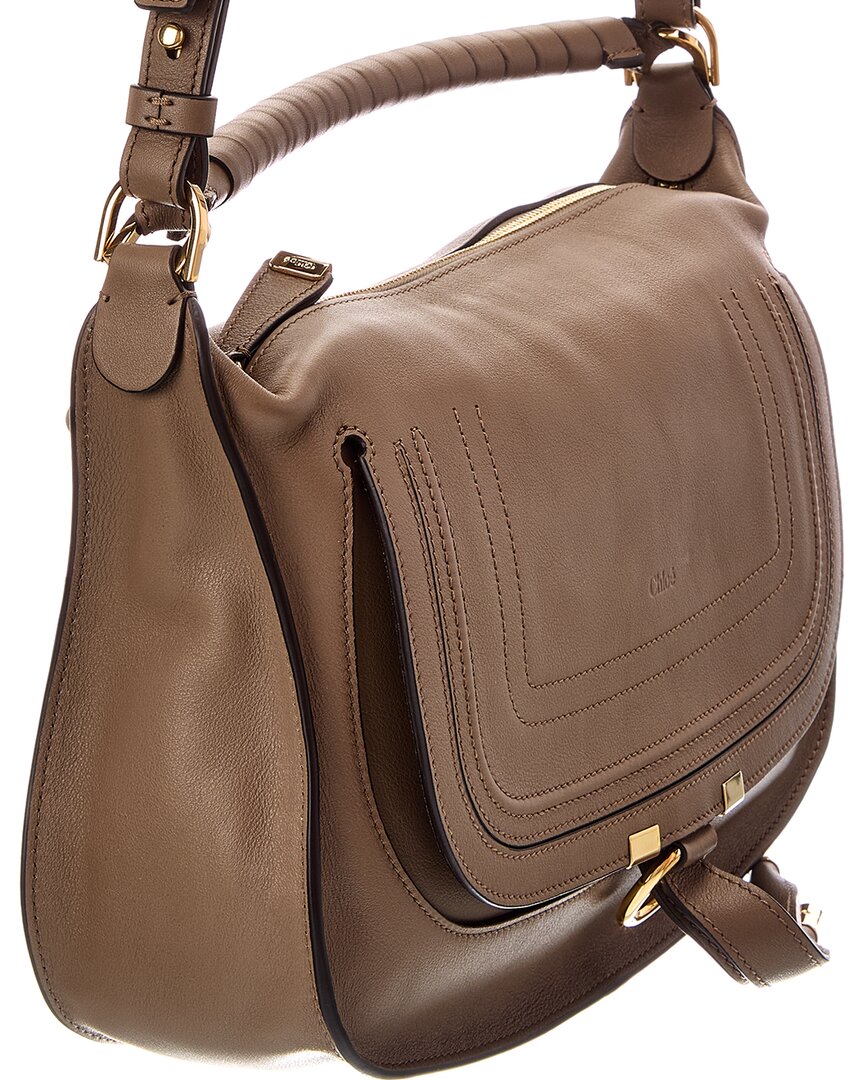 Chloe | Womens | Marcie Small Leather Shoulder Bag | Grey